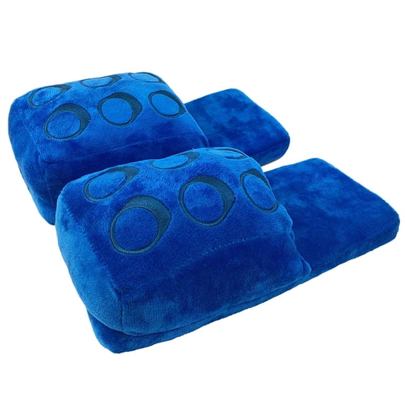 Modlines Men's/Boy's Building Block House Slippers, Scuff, Blue, Large (10-11)