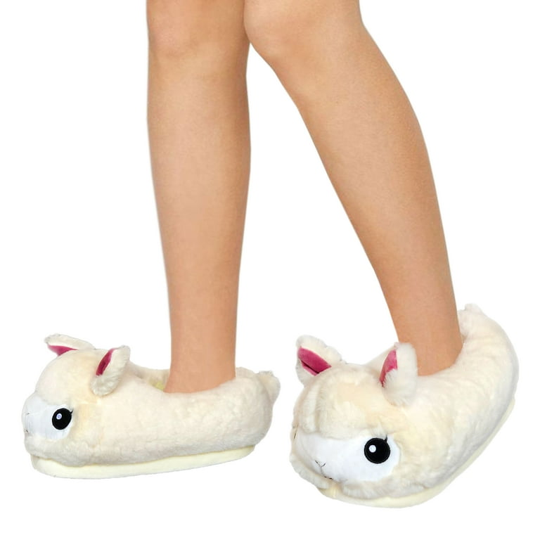 Modlines Women s Big Girl s Llama House Slippers Shoes White Llama Medium 5.5 7 Walmart