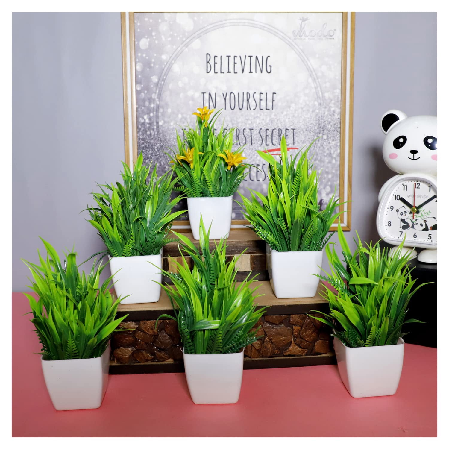 Modo Artificial Plants with Pot for Home Decor Living Room Office Desk ...