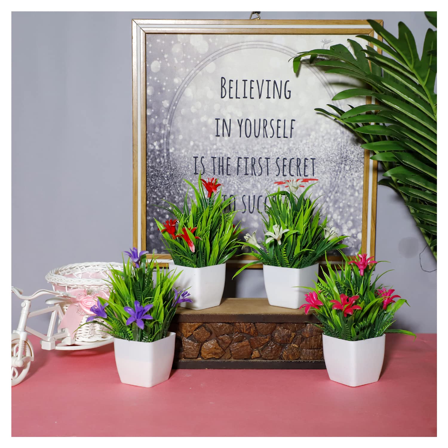 Modo Artificial Plants with Pot for Home Decor Living Room Office Mini ...