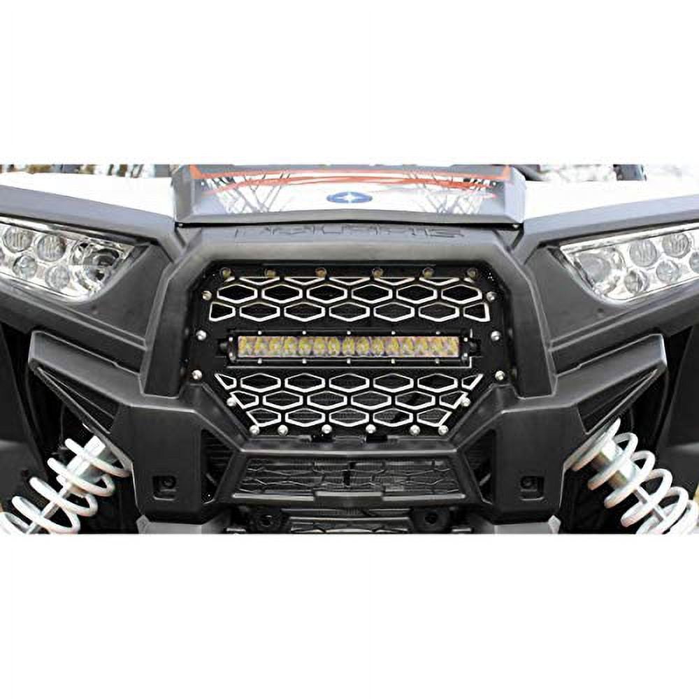 Modquad UTV Front Grill with Light Bar (Black/Silver) for 14-20 Polaris ...