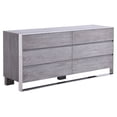 thumbnail image 1 of Modrest Arlene 6-Drawer Rectangular Modern Wood Veneer Dresser in Elm Gray, 1 of 5