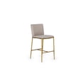 thumbnail image 1 of Modrest Atlanta - Modern Beige Fabric & Brass Counter Chair, 1 of 7