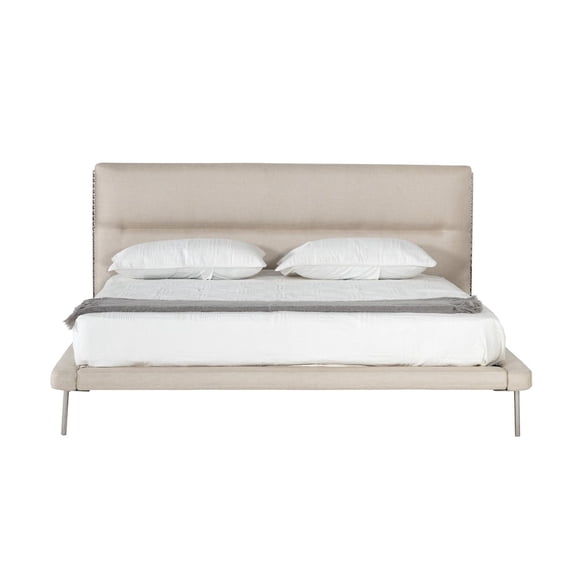 Modrest Bergeron - Eastern King Contemporary Cream Woven Fabric Bed