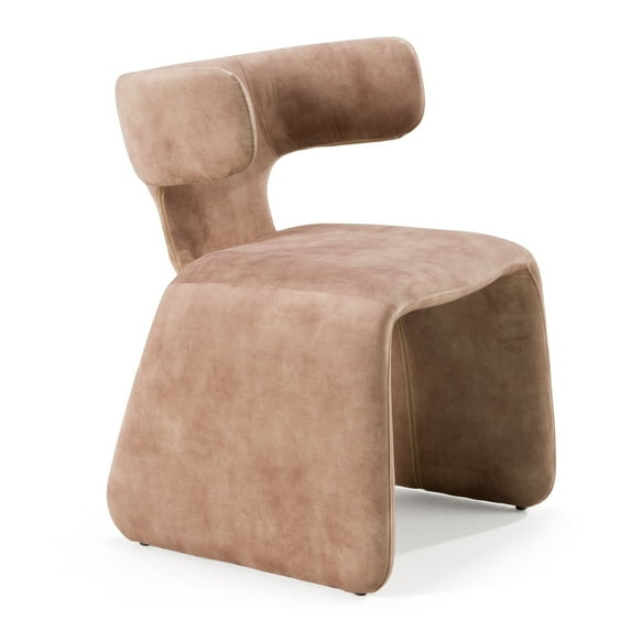 Modrest Bergman - Modern Light Brown Velvet Dining Chair