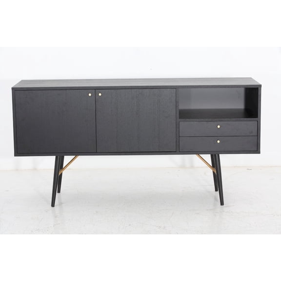Modrest Billy Modern Black Oak & Gold Buffet
