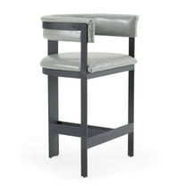Modrest Boswell - Modern Grey Faux Leather   Black Counter Chair