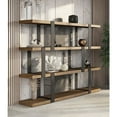 thumbnail image 1 of Modrest Brewer 4-Shelves Modern Veneer & Metal Bookshelf in Walnut/Black, 1 of 2