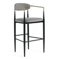 thumbnail image 1 of Modrest Buchtel - Mid-Century Modern Medium Grey + Gold Arm + Black Bar Chair, 1 of 7