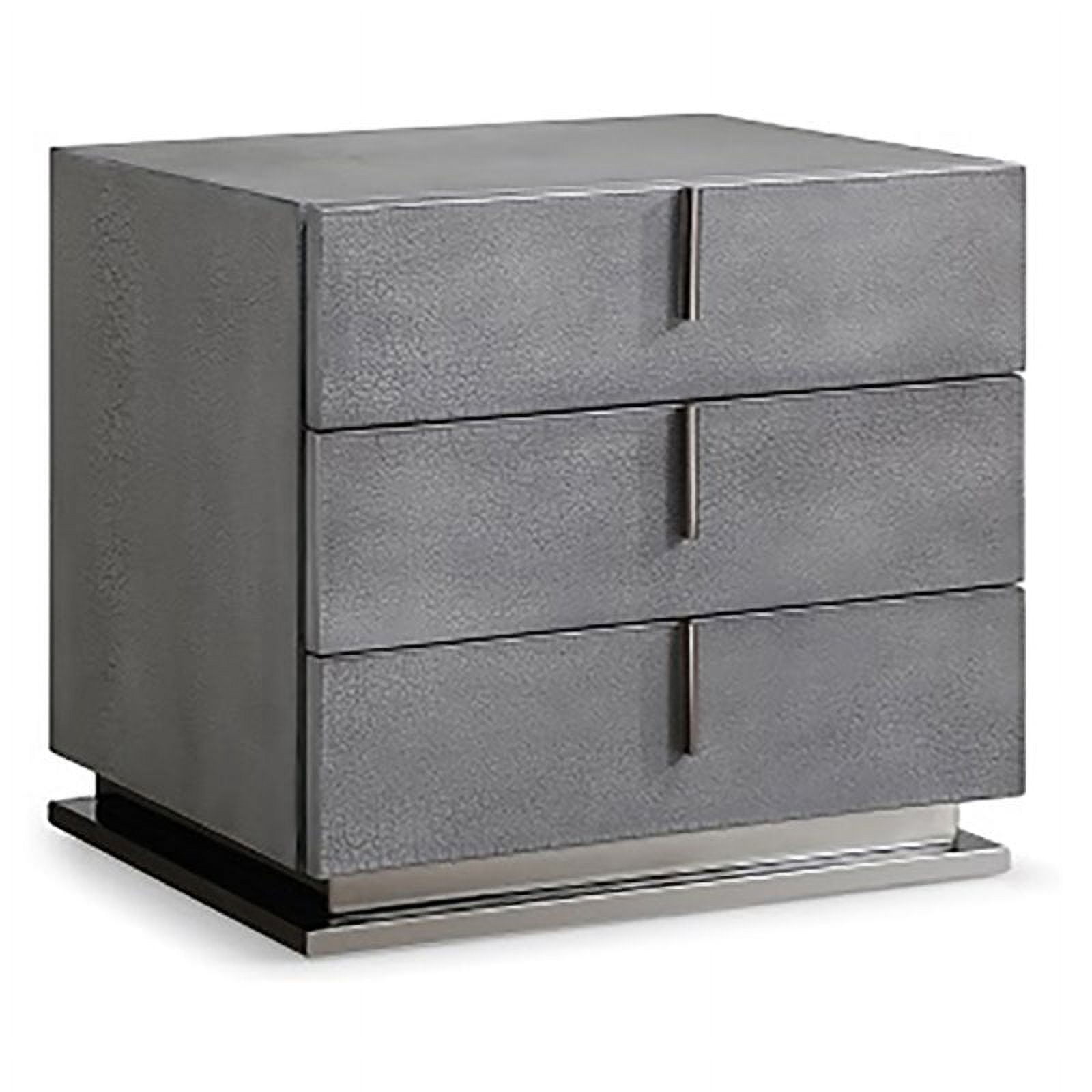 Modrest Buckley 2Drawer Modern MDF Wood/Metal Nightstand in Gray