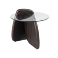 thumbnail image 1 of Modrest Buxton - Mid-Century Modern Glass + Dark Walnut End Table, 1 of 8
