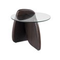 thumbnail image 1 of Modrest Buxton - Mid-Century Modern Glass + Dark Walnut End Table, 1 of 6