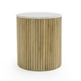 thumbnail image 1 of Modrest - Cambridge White Marble & Mango Round End Table, 1 of 4