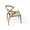 thumbnail image 1 of Modrest Campbell 18" Solid Wood & Faux Leather Dining Chair in Walnut/Beige, 1 of 2