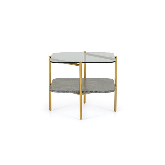 Modrest Cari - Glam Gold + Glass End Table