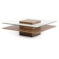 thumbnail image 1 of Modrest Clarion 39" 2-Surfaces Mid-Century Wood and Glass Coffee Table in Walnut, 1 of 3