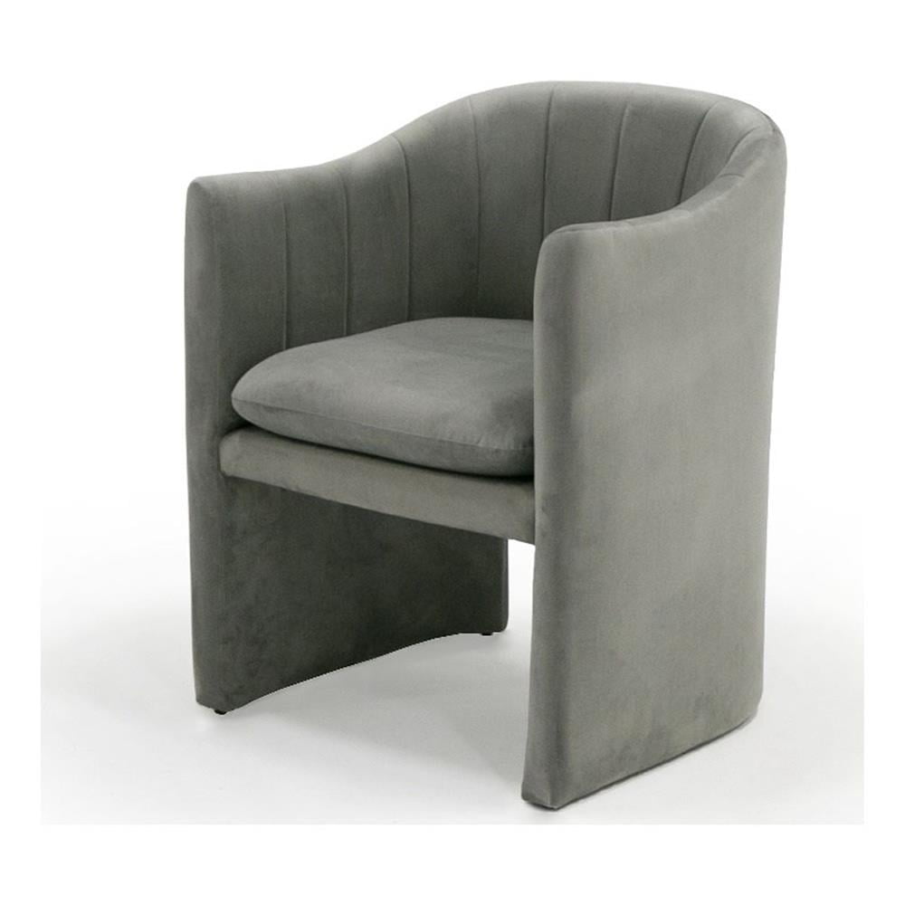 Modrest Danube 19" Upholstered Modern Fabric Dining Chair in Gray