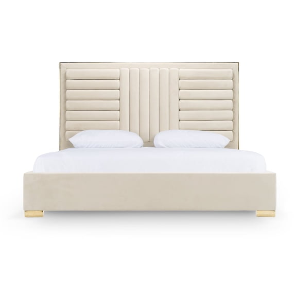Modrest Daystar - Eastern King Modern Beige and Gold Bed