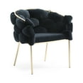 thumbnail image 1 of Modrest Debra Modern Black Velvet/Brushed Brass Dining Chair, 1 of 5