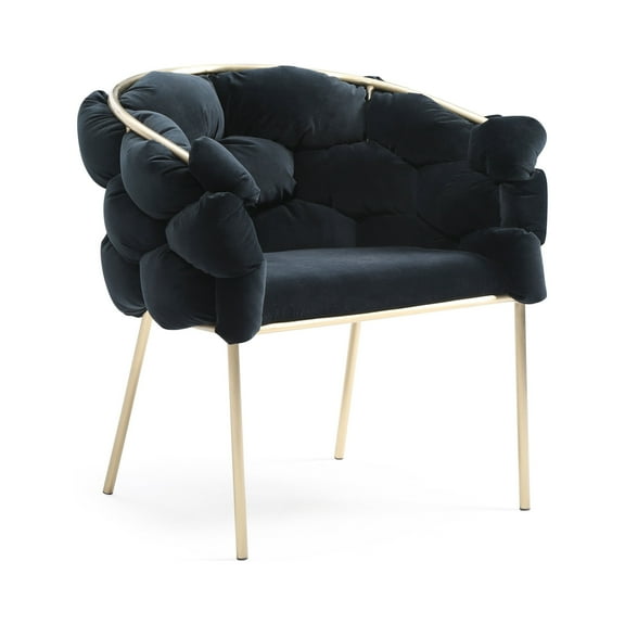 Modrest Debra Modern Black Velvet/Brushed Brass Dining Chair
