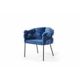 thumbnail image 1 of Modrest Debra Modern Blue Velour Dining Chair, 1 of 5