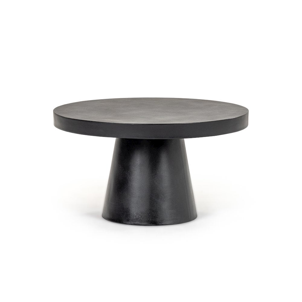 Modrest Desoto - Modern Black Concrete Round Coffee Table