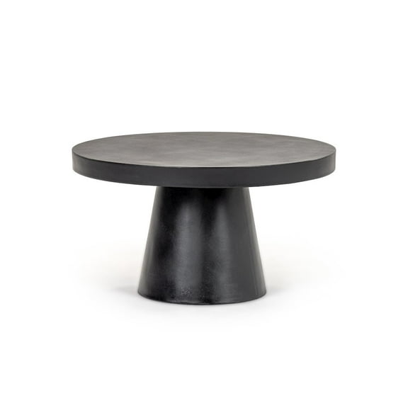 Modrest Desoto - Modern Black Concrete Round Coffee Table