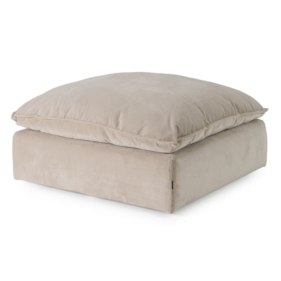 Modrest Divani Casa Garman Upholstered Modern Fabric Ottoman in Light Gray