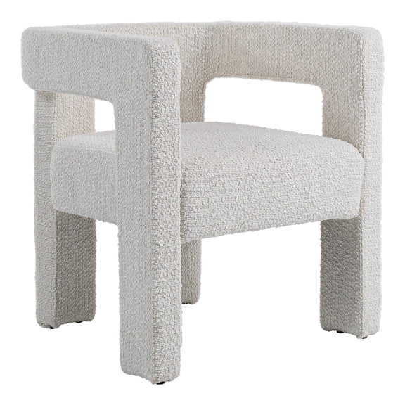 Modrest Drea Modern Fabric Upholstered Dining Chair in White