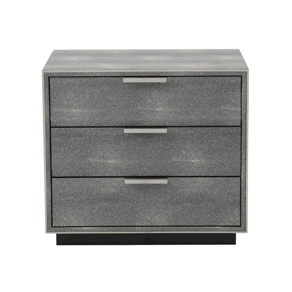 Modrest Dynasty - Modern Shagreen Three Drawer Nightstand