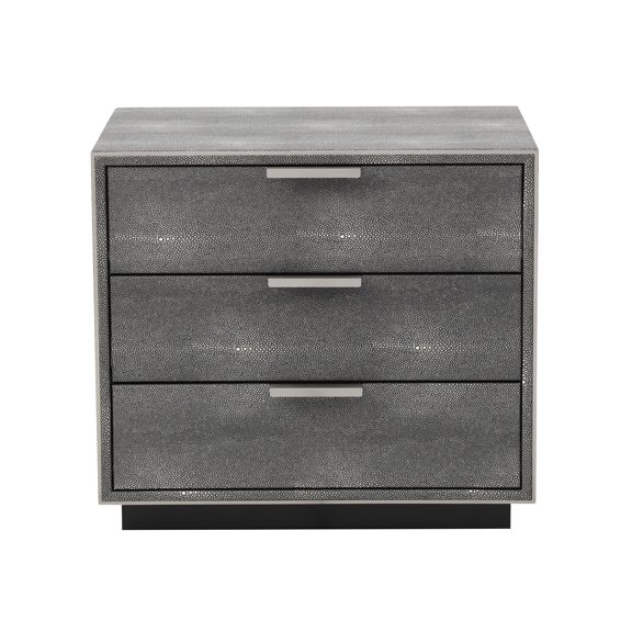 Modrest Dynasty - Modern Shagreen Three Drawer Nightstand