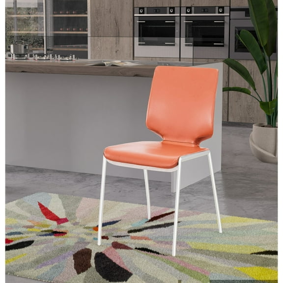 Modrest Eileen Modern Cognac Eco-Leather Dining Chair (Set of 2)