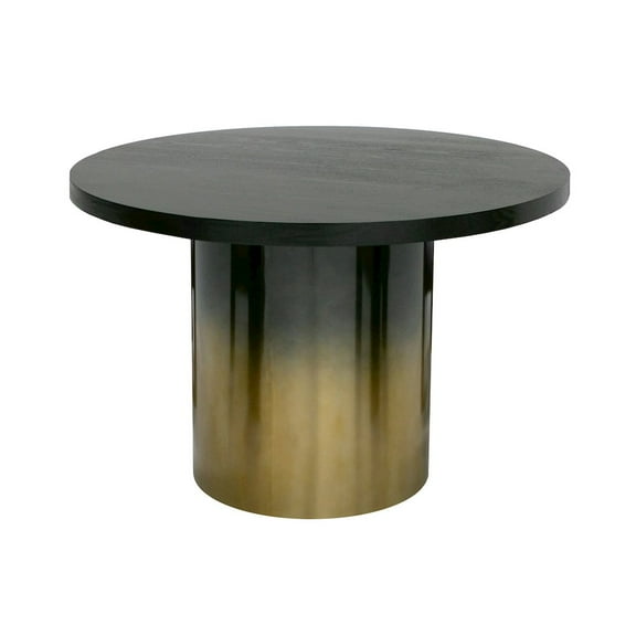 Modrest Elmira - Glam Black Ash + Gradient Stainless Steel Round Dining Table