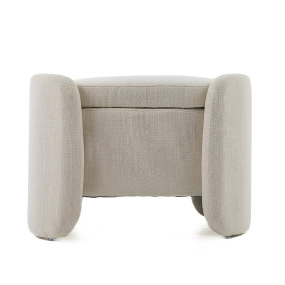 Modrest Erin - Modern Cream Fabric Storage Ottoman