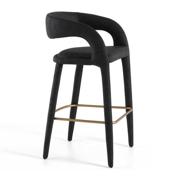 Modrest Faerron - Modern Black Leatherette Bar Chair