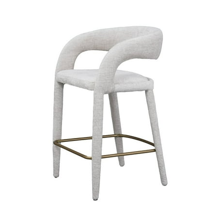Modrest Faerron - Modern Light Grey Fabric Counter Chair
