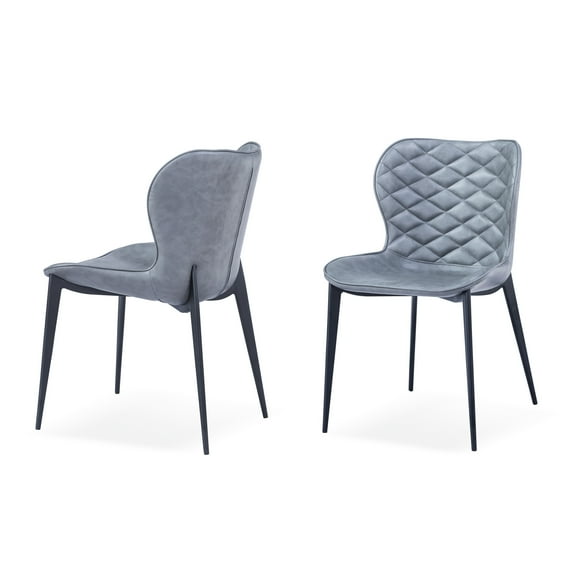 Modrest Felicia Modern Grey & Black Dining Chair (Set of 2)