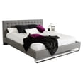 thumbnail image 1 of Modrest Gemma 84x89" Modern Steel & Faux Leather Eastern King Bed in Gray, 1 of 4
