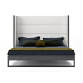 thumbnail image 1 of Modrest Heloise 89x96" Contemporary Vegan Leather EK Bed in Elm Gray/White, 1 of 5