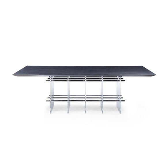 Modrest Inverness - Contemporary Black Oak + Acrylic Dining Table