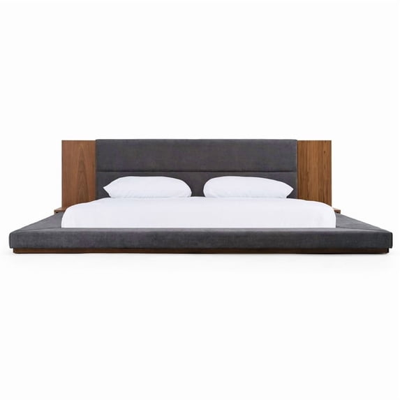 Modrest Jagger 91x108" Modern Polyester Fabric California King Bed in Gray