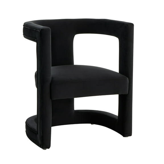 Modrest Kendra Modern Black Fabric Accent Chair