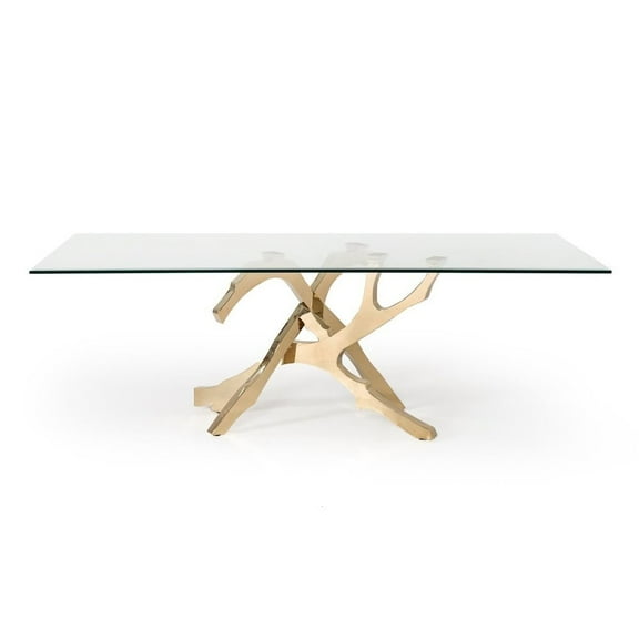 Modrest Legend Modern Glass & Gold Dining Table