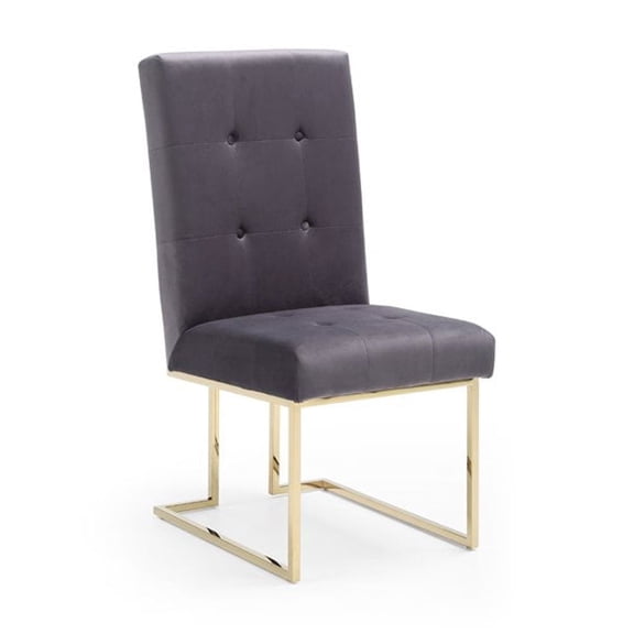 Modrest Legend Modern Grey Fabric & Gold Dining Chair (Set of 2)