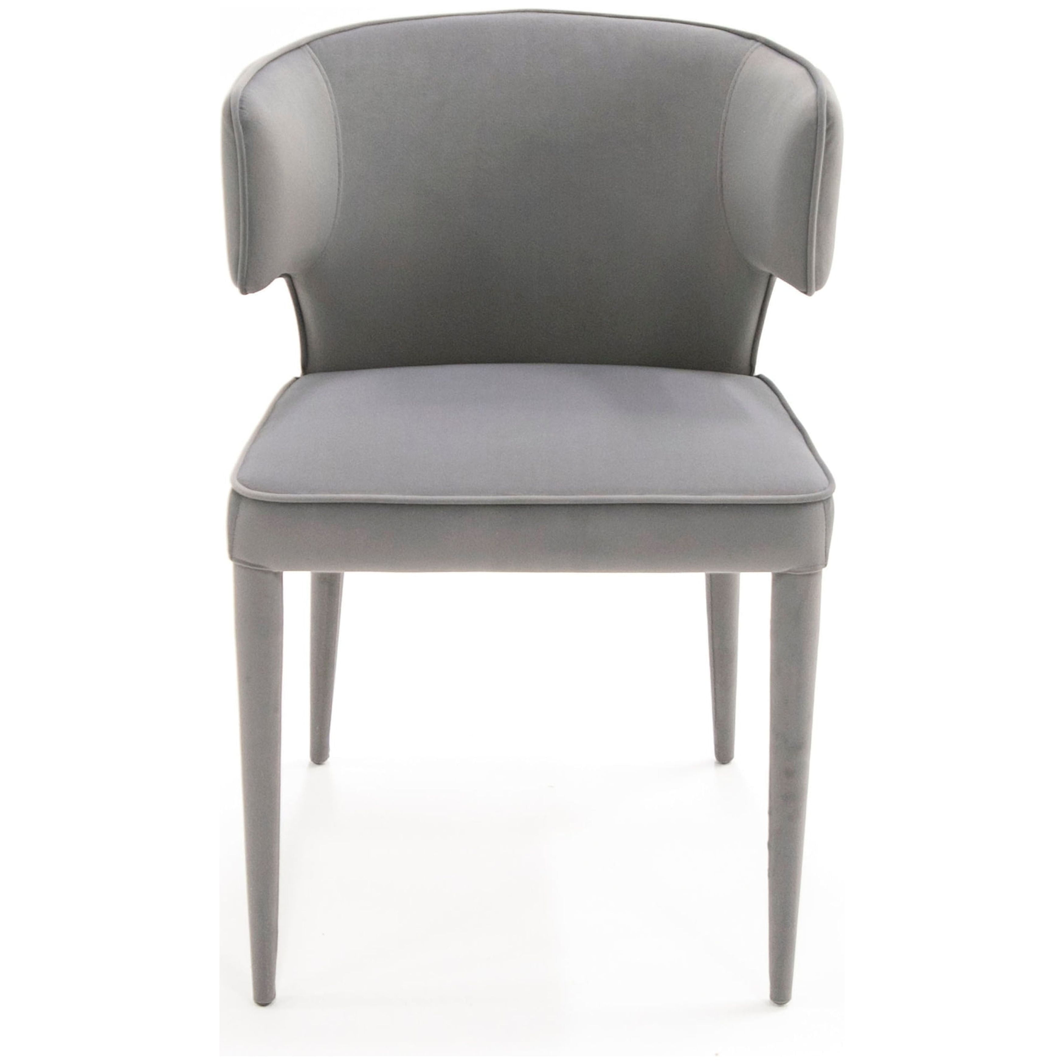 Modrest Lucero Modern Grey Velvet Arm Dining Chair
