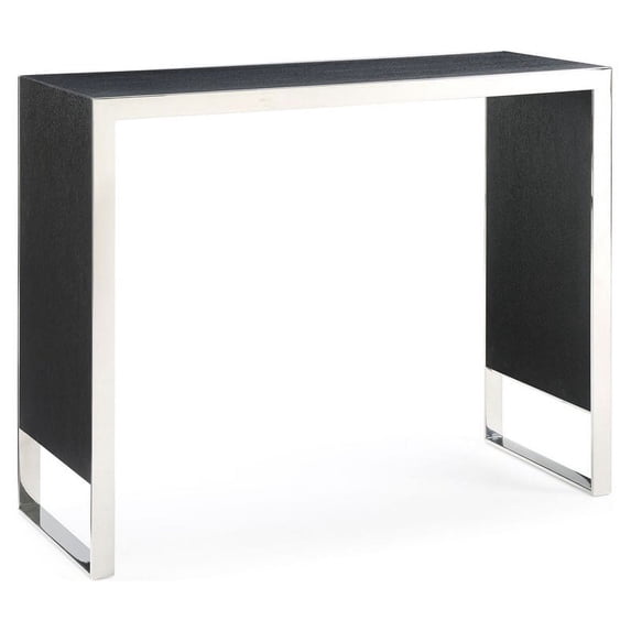 Modrest Manston Modern MDF Wood & Stainless Steel Bar Table in Black