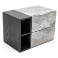 thumbnail image 1 of Modrest Maranello Modern Wood & Faux Marble Nightstand in Wash Gray, 1 of 6