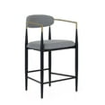 thumbnail image 1 of Modrest Mid-Century Modern Medium Grey + Gold Arm + Black Counter Chair, 1 of 8