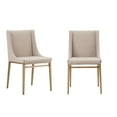 thumbnail image 1 of Modrest Mimi Contemporary Beige & Brass Dining Chair (Set of 2), 1 of 5