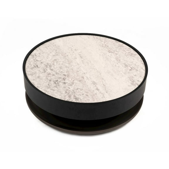 Modrest Miranda - Modern Ceramic + Black Oak Round Coffee Table